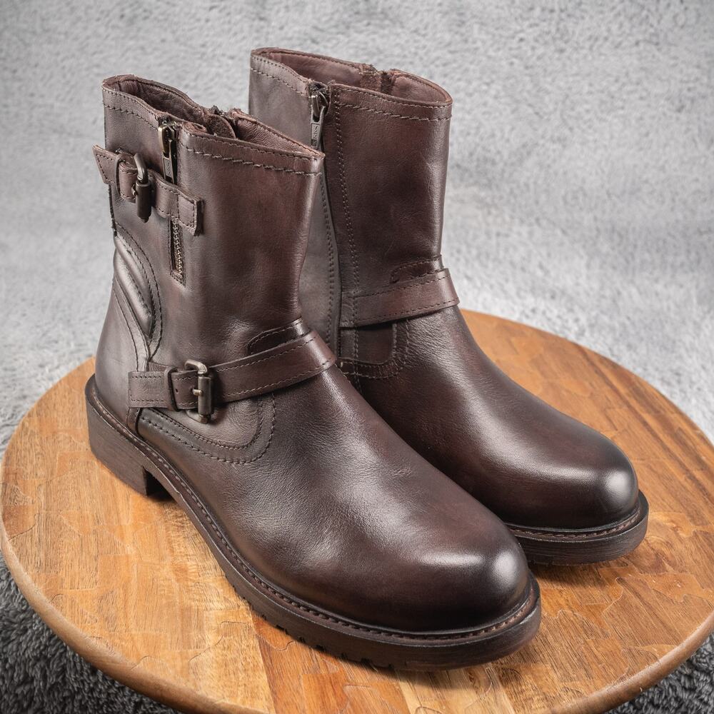 Vintage Foundry Co‎ Women's Umay Buckle Boot Sz 9 Dark Brown Moto